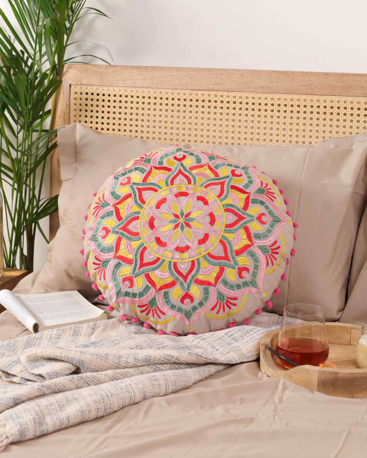 Flowery Folly Floor Cushion Cover – eyesofgypsy - Main Image