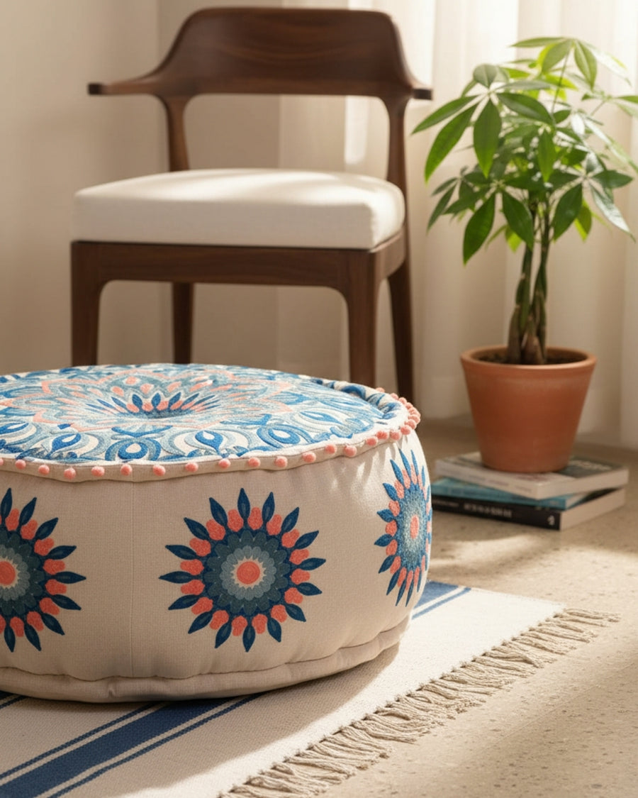Whispering Threads Ottoman Pouf