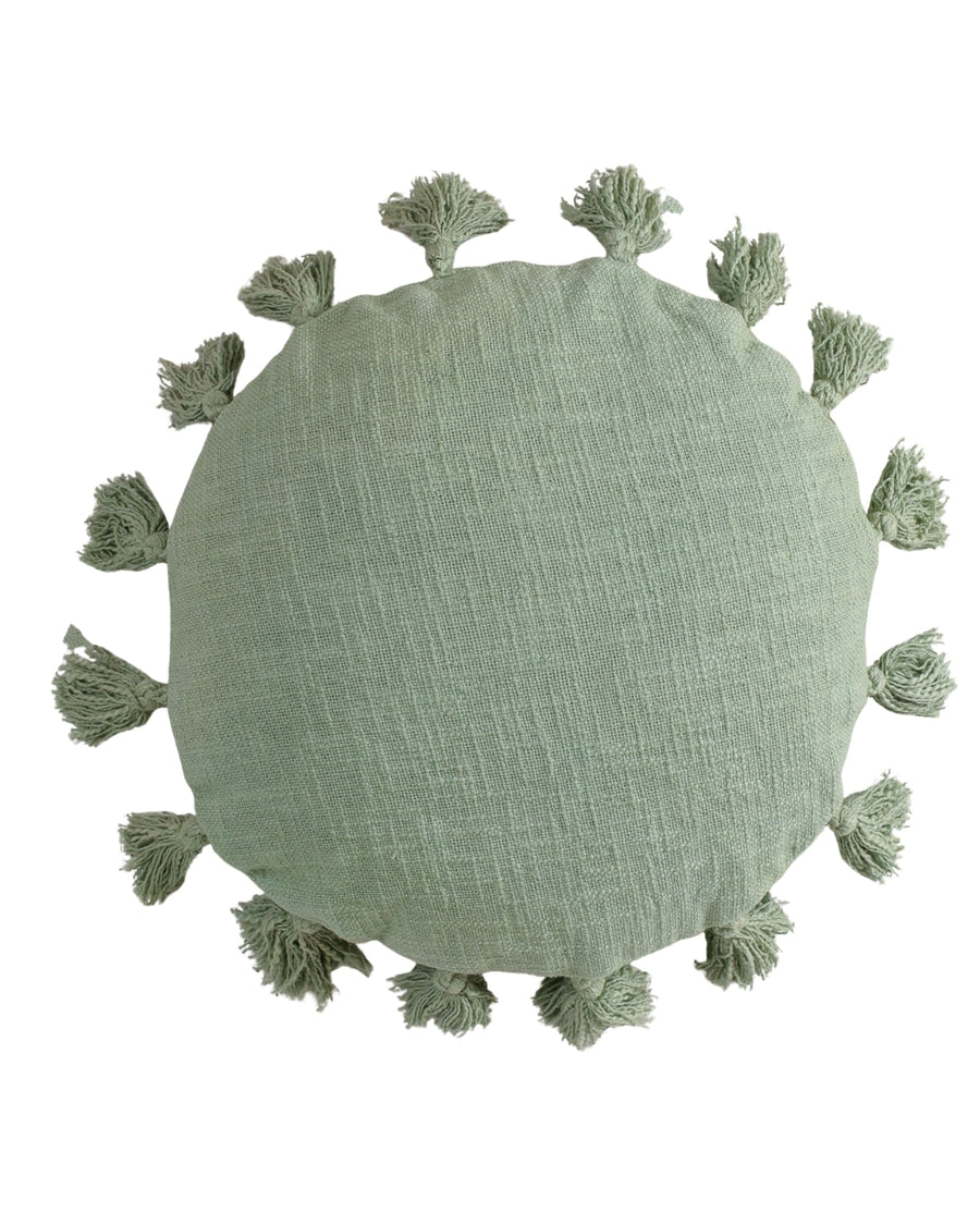 Sage Green Talking Tassels Cushion