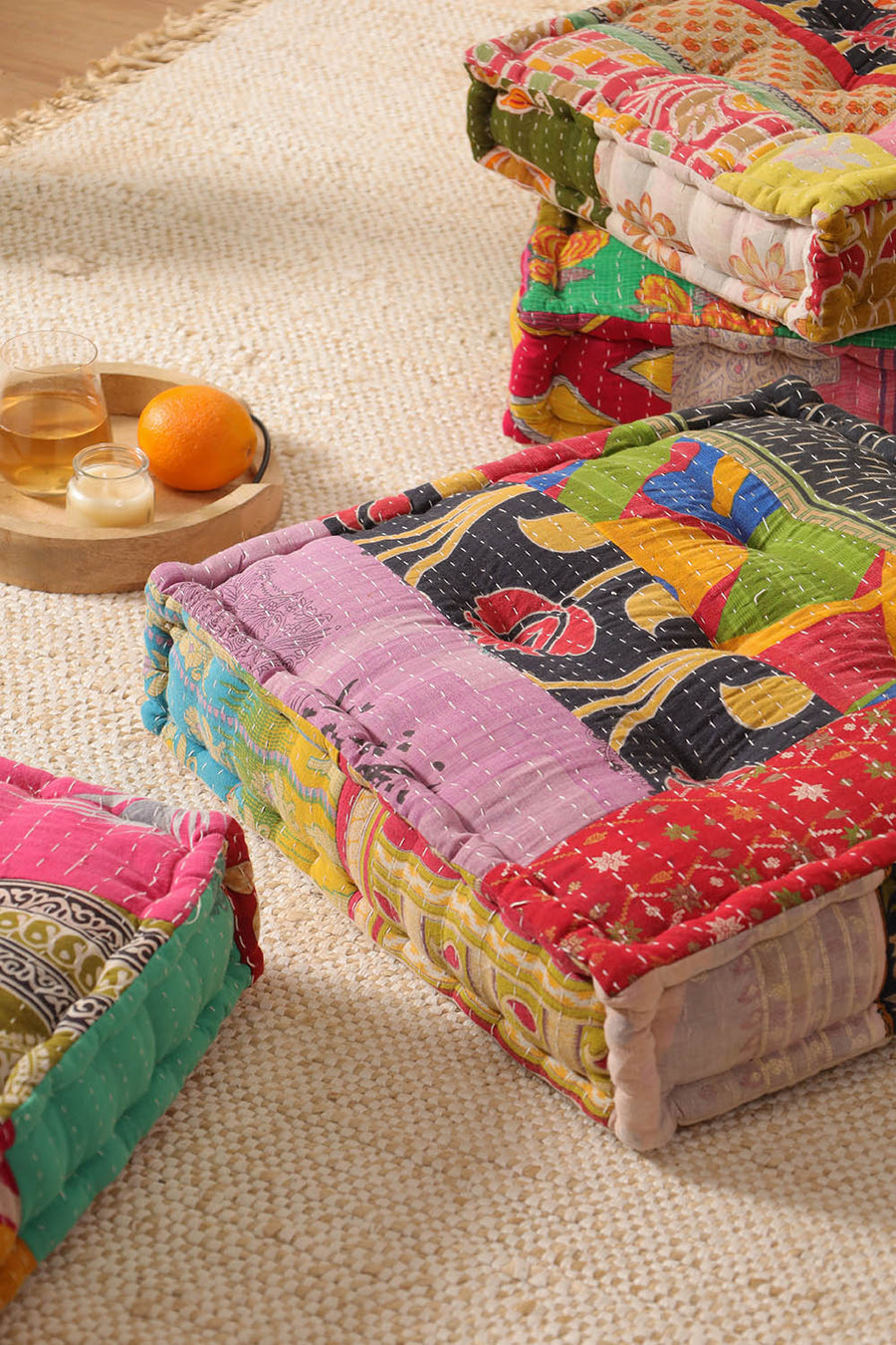 Kantha Patchwork Floor Cushion