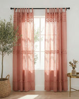 Rose Fiesta Pom Poms Curtain