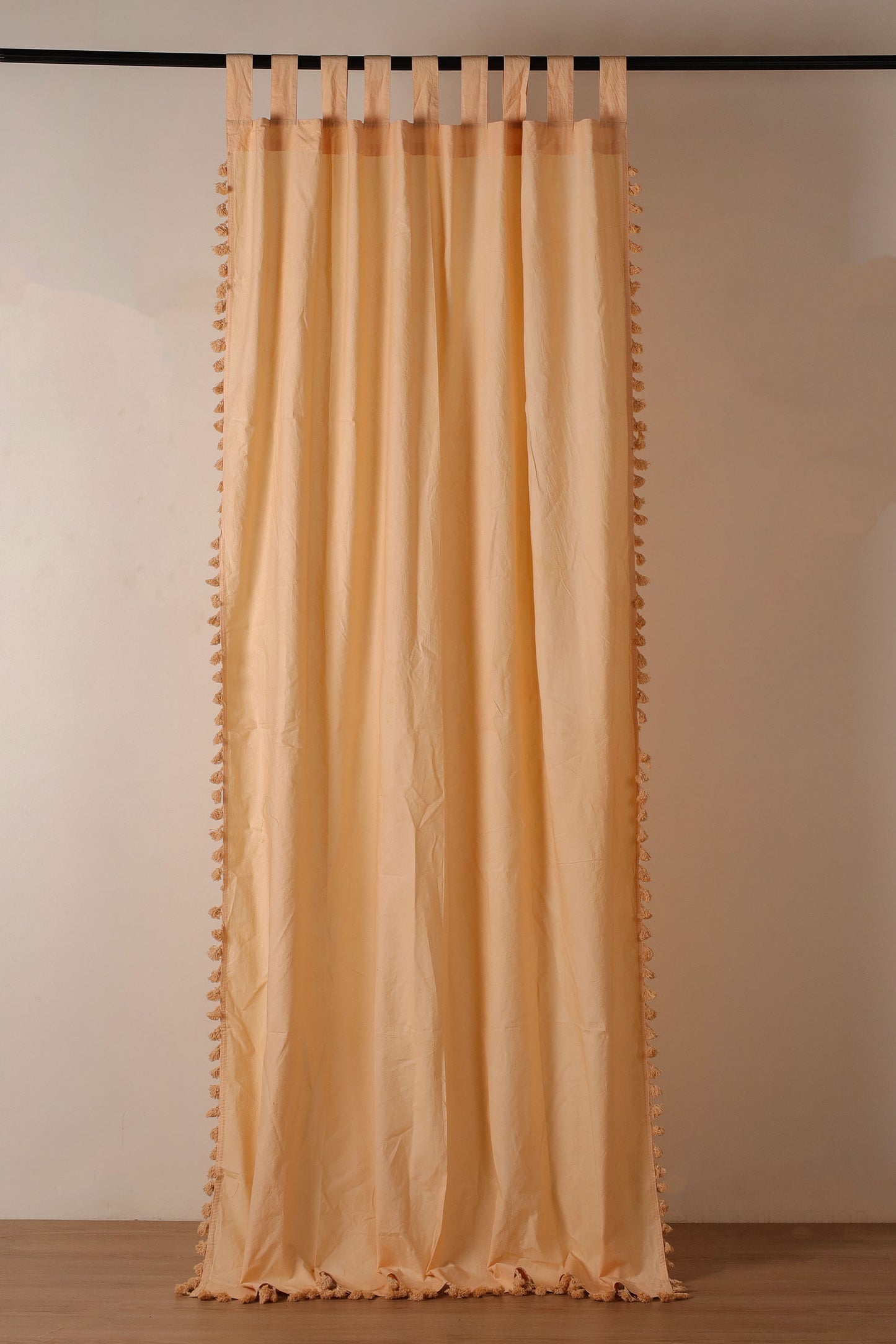 Beige Mahal Cotton Curtain - Set of 2