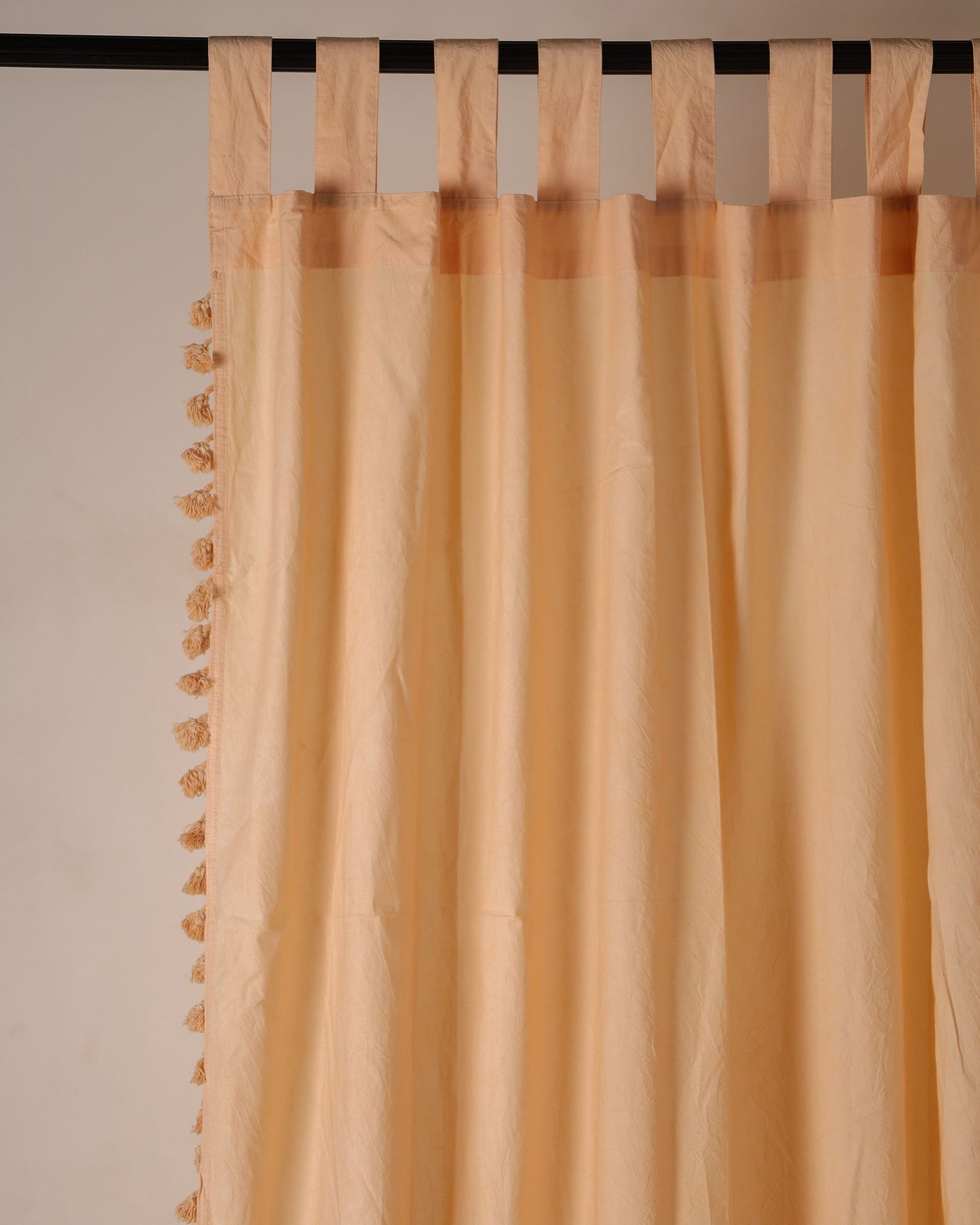 Beige Mahal Cotton Curtain - Set of 2