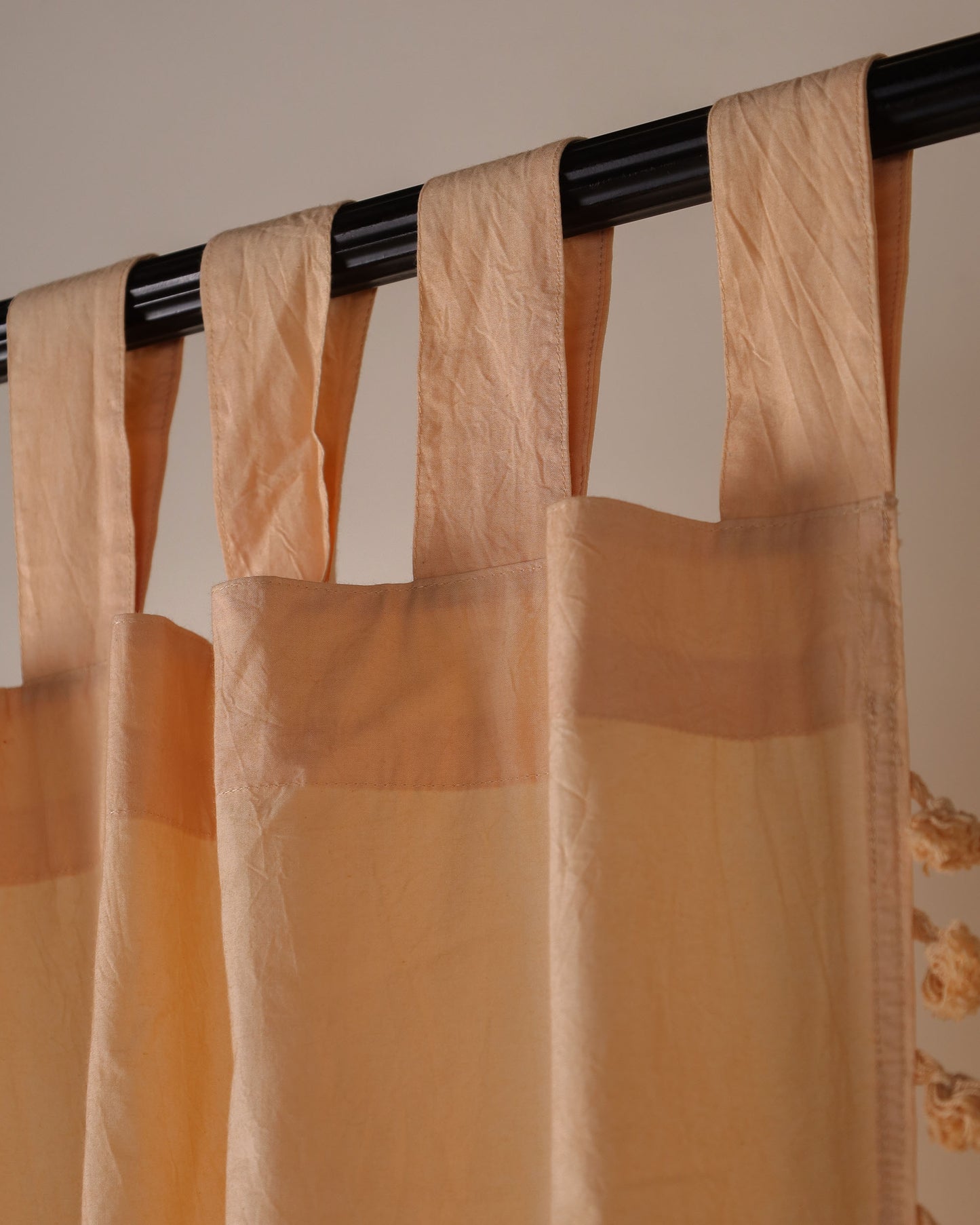 Beige Mahal Cotton Curtain - Set of 2