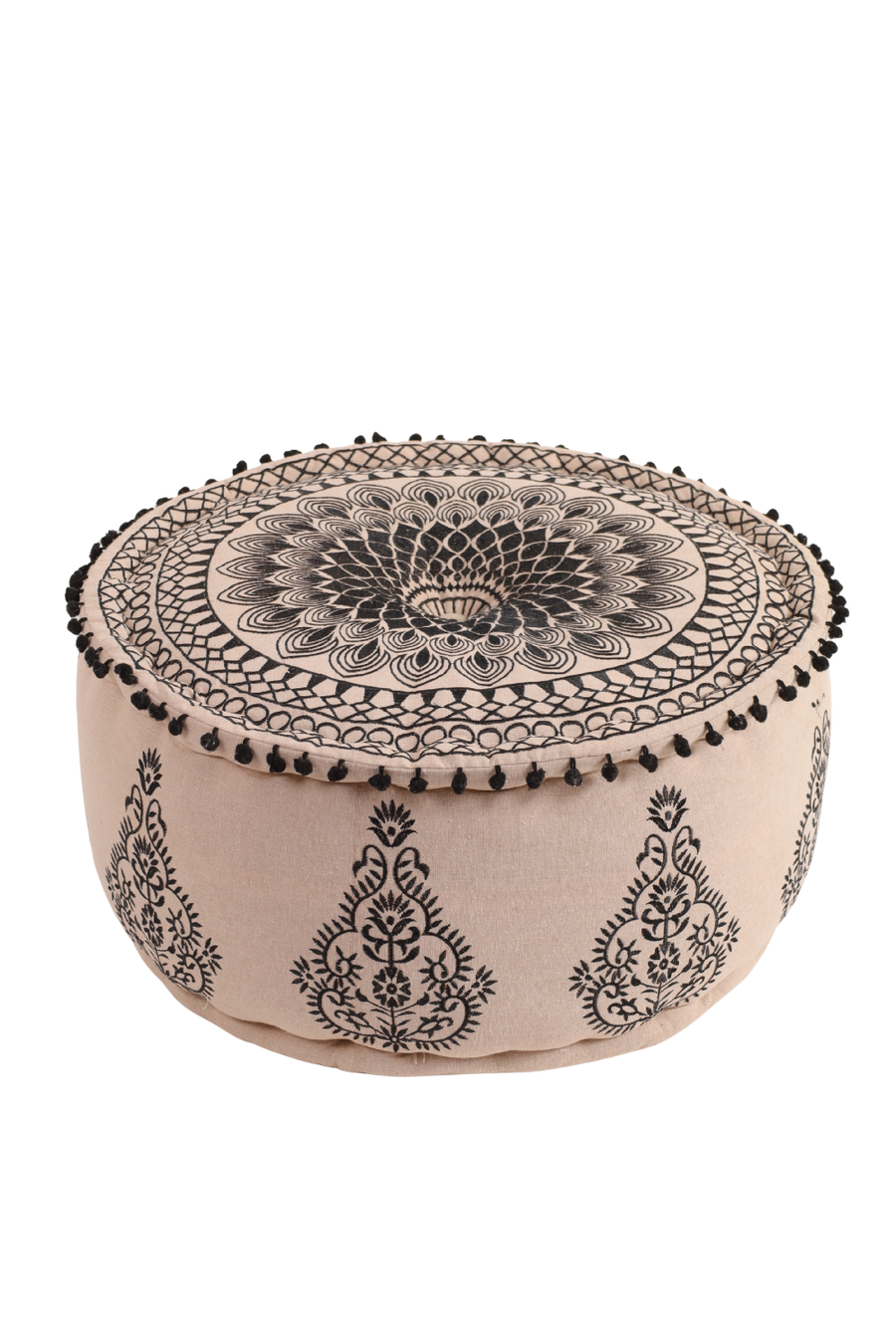 Black Minimal Ottoman Pouf