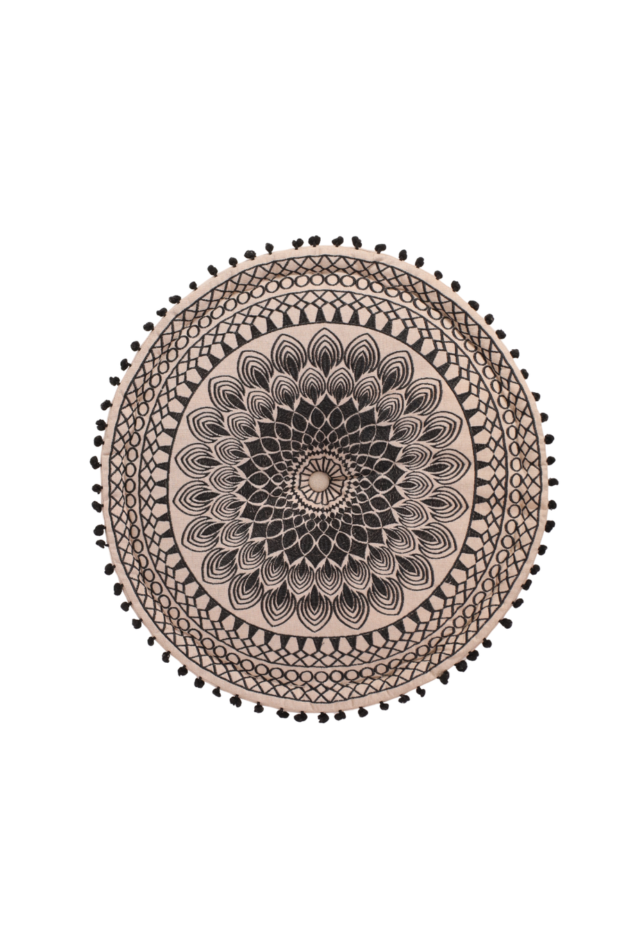 Black Minimal Ottoman Pouf