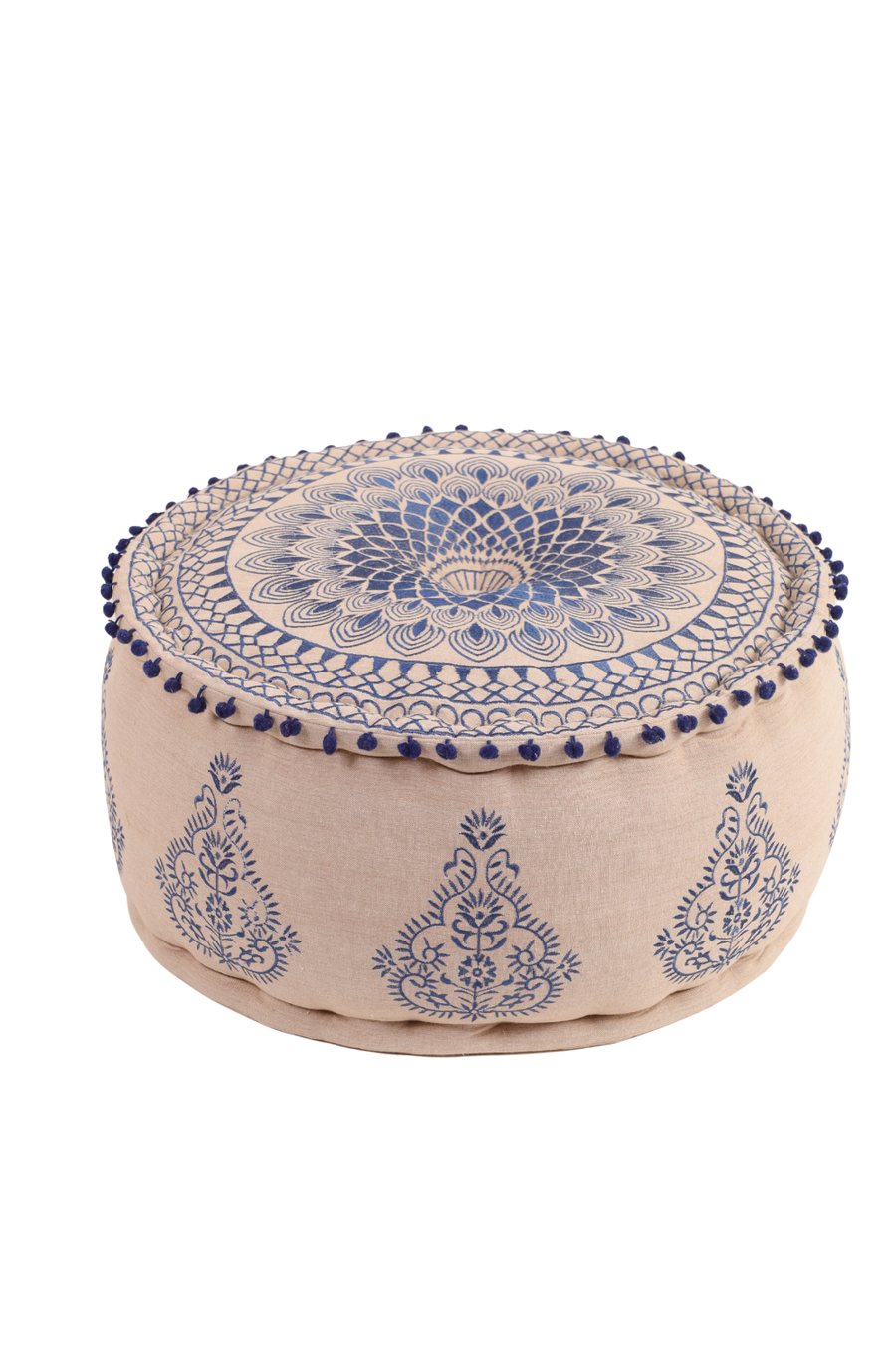 Blue Minimal Ottoman Pouf