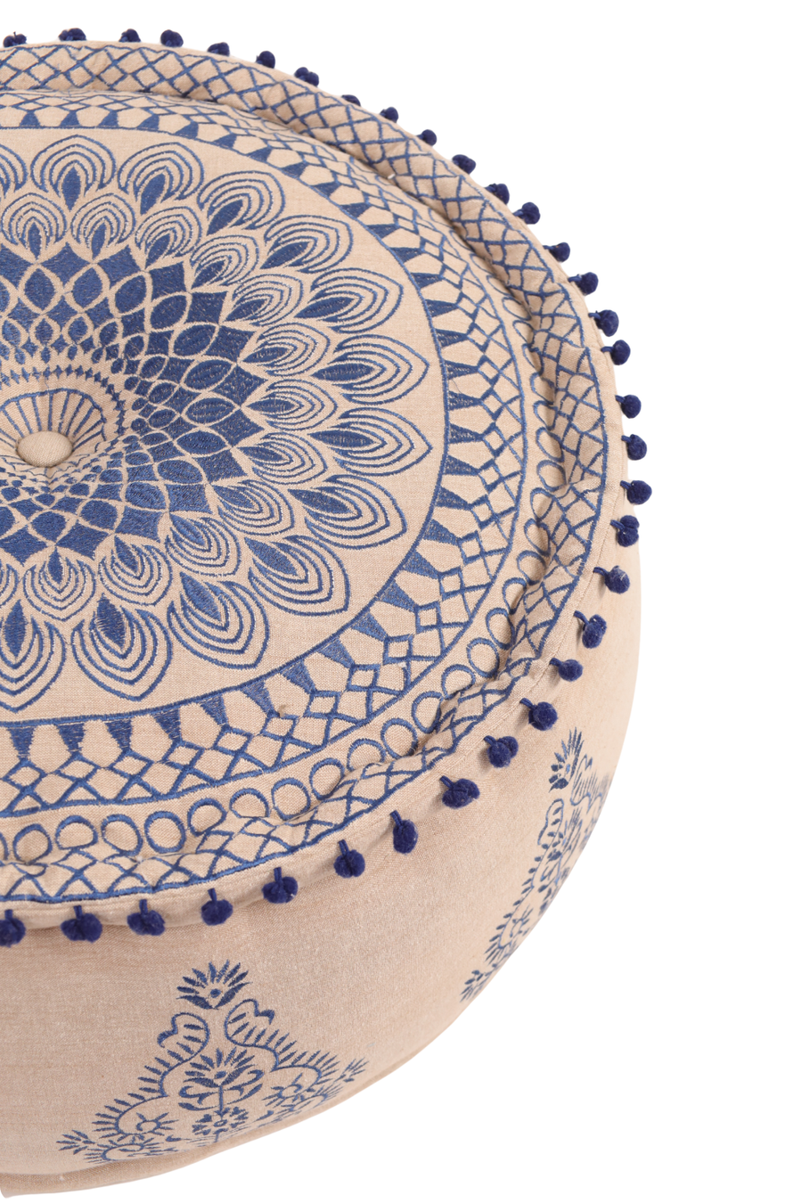 Blue Minimal Ottoman Pouf