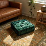 Emerald Green Velvet Haven Floor Cushion