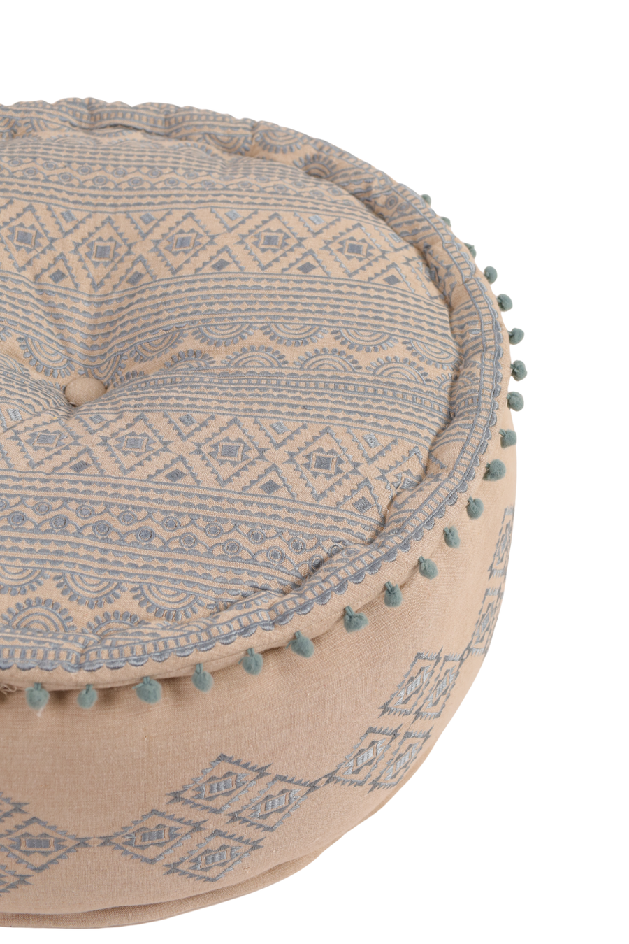Gray Gypsy Geometric Ottoman Pouf