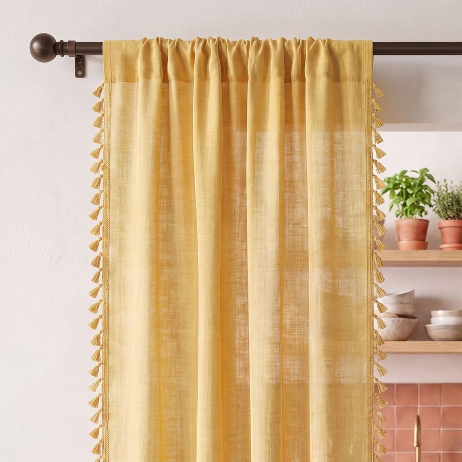 Mustard Kinari Cotton Curtain photo 5
