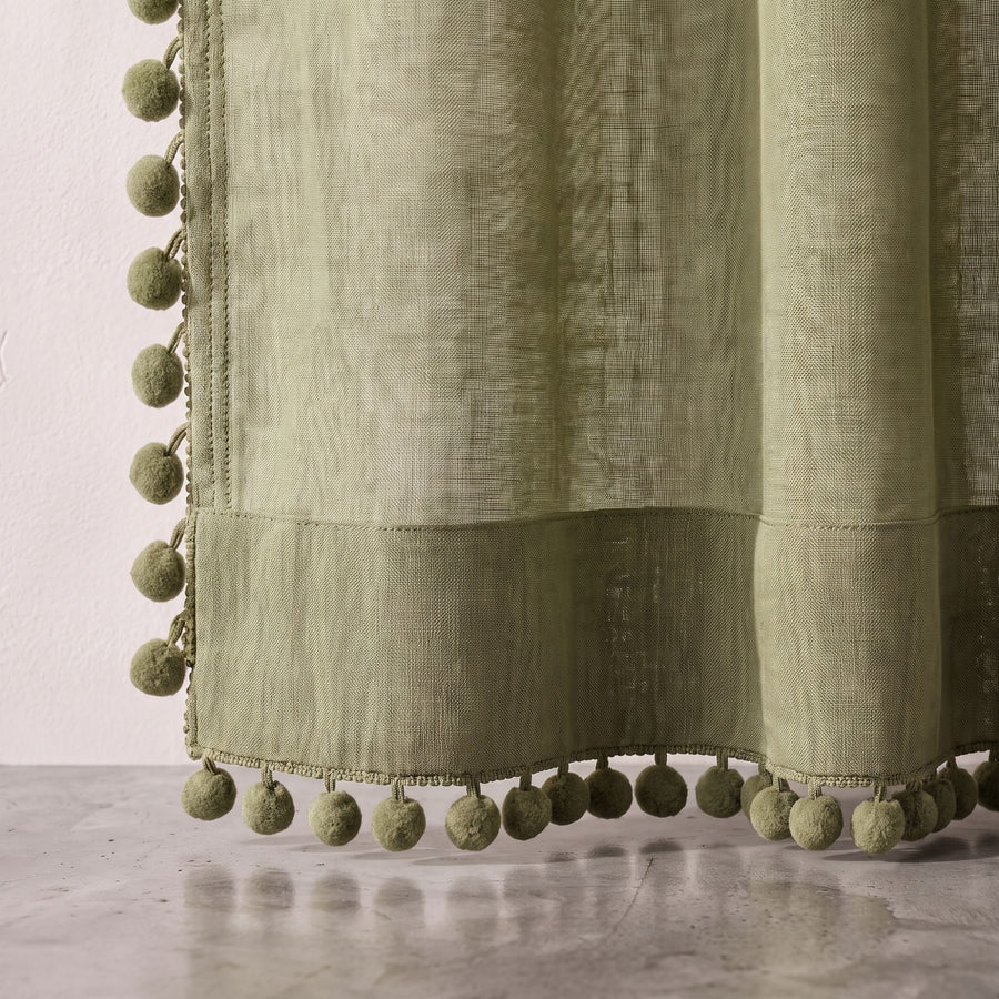 Olive Mela Cotton Curtain photo 7