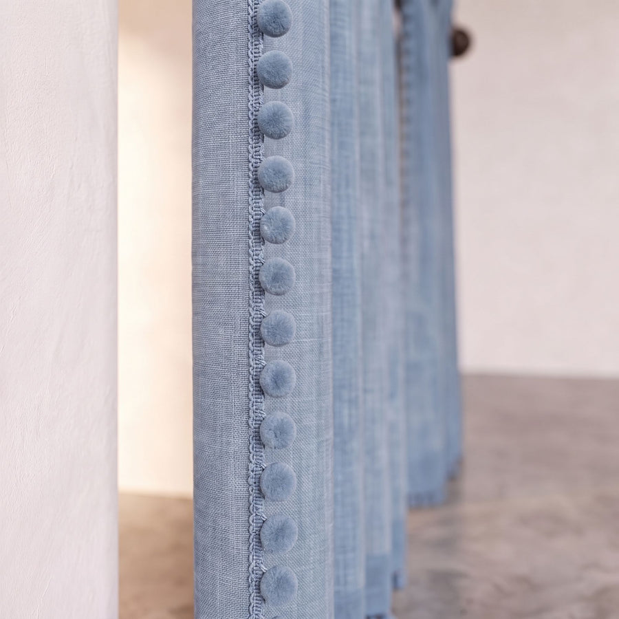 Powder Blue Mela Cotton Curtain photo 7