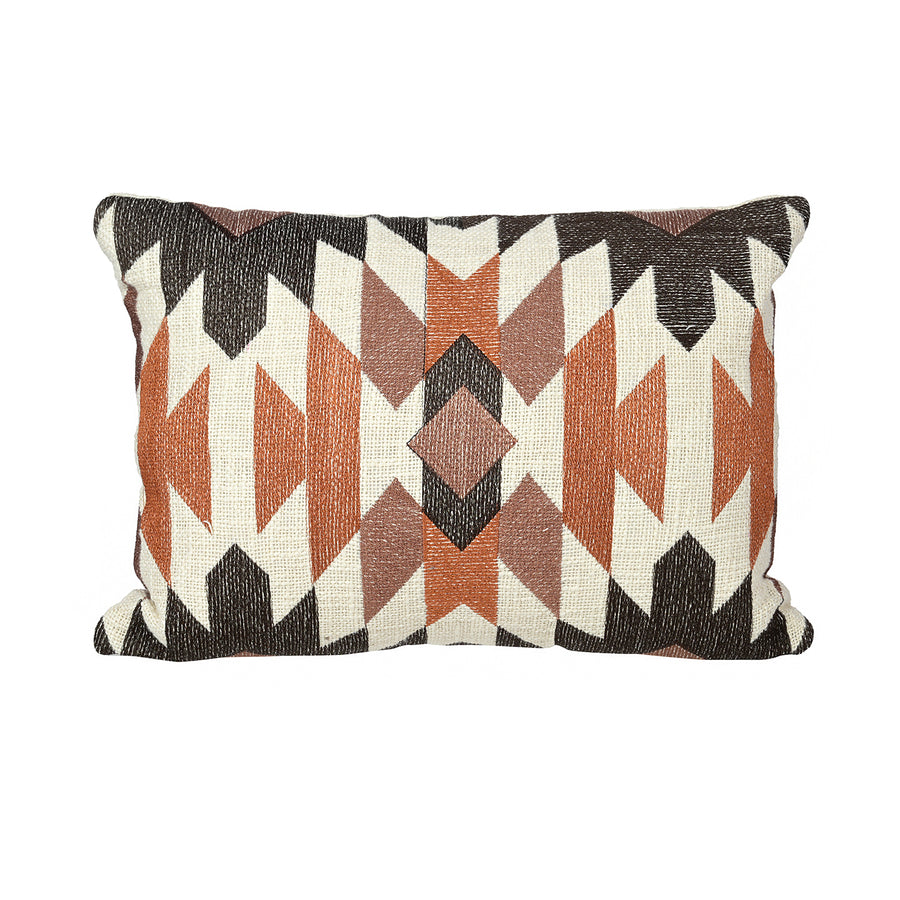 Brown Geometric Grandeur Throw Pillow