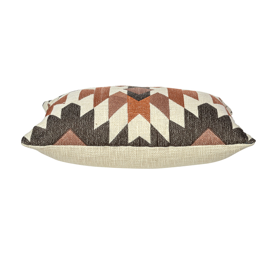 Brown Geometric Grandeur Throw Pillow