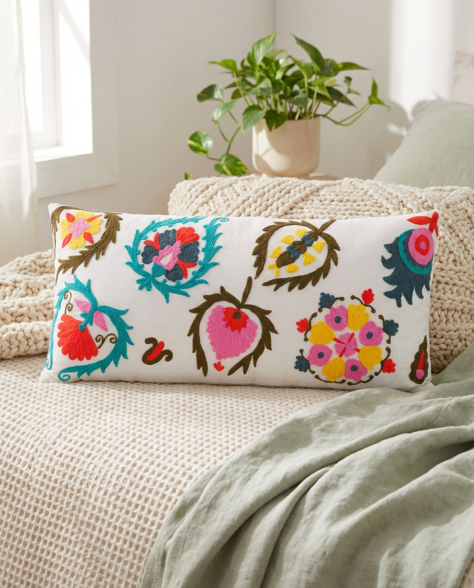 Tribal Lumbar Long Pillow Cover