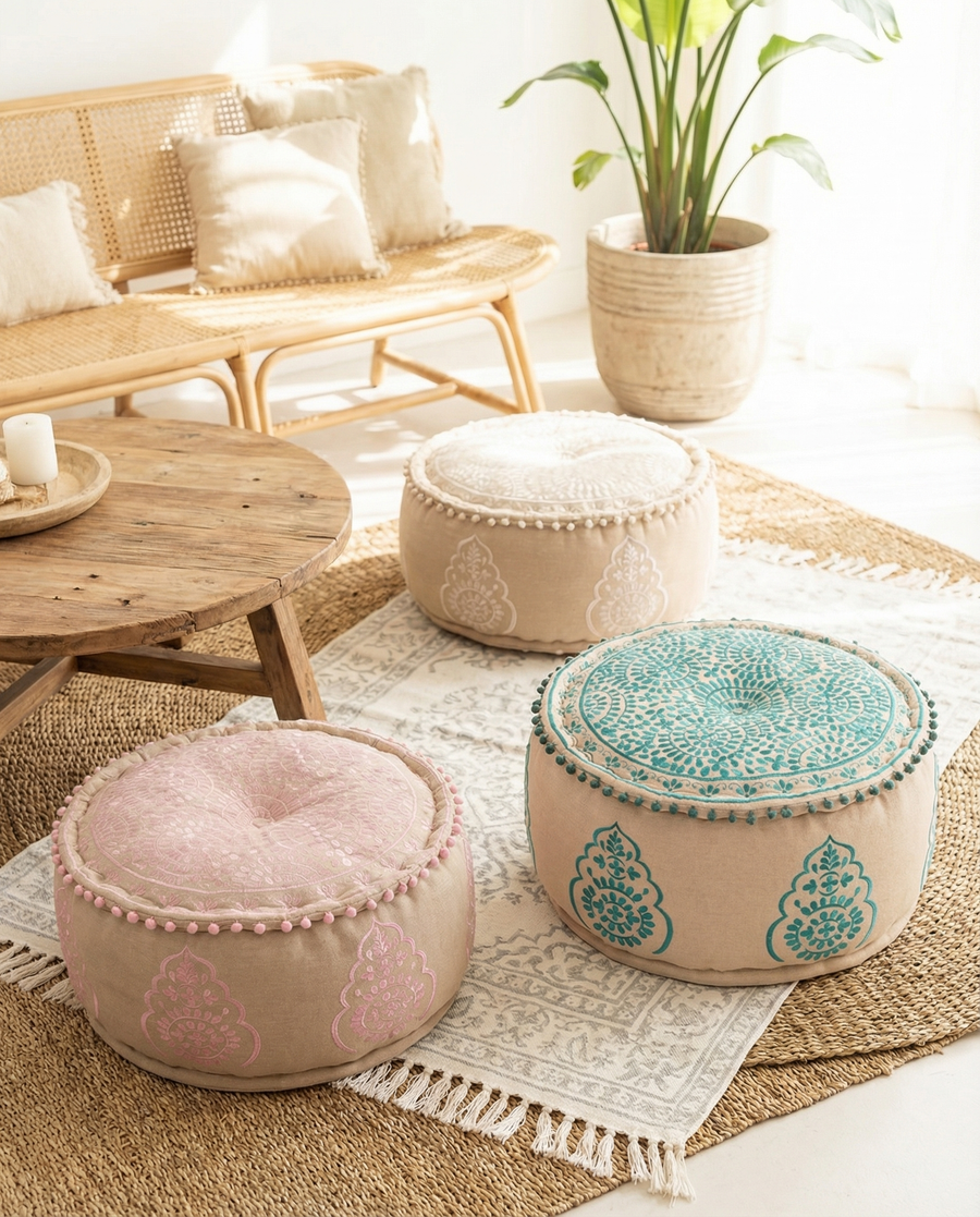 Pink Euphoria Ottoman Pouf