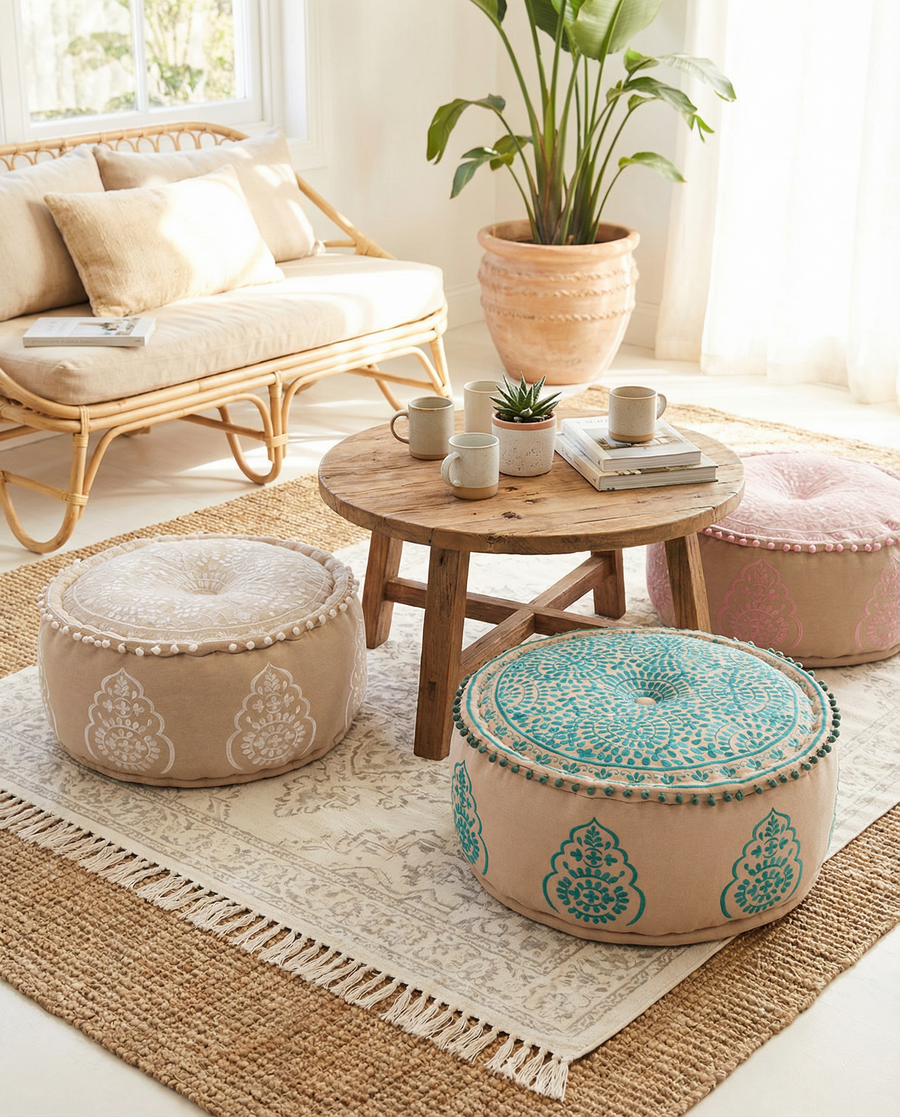 Green Euphoria Ottoman Pouf