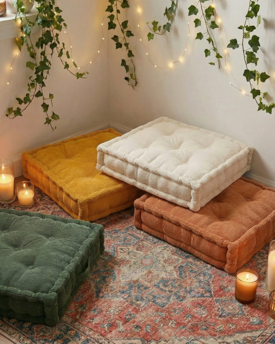 Gray Dreamy Corduroy Floor cushion
