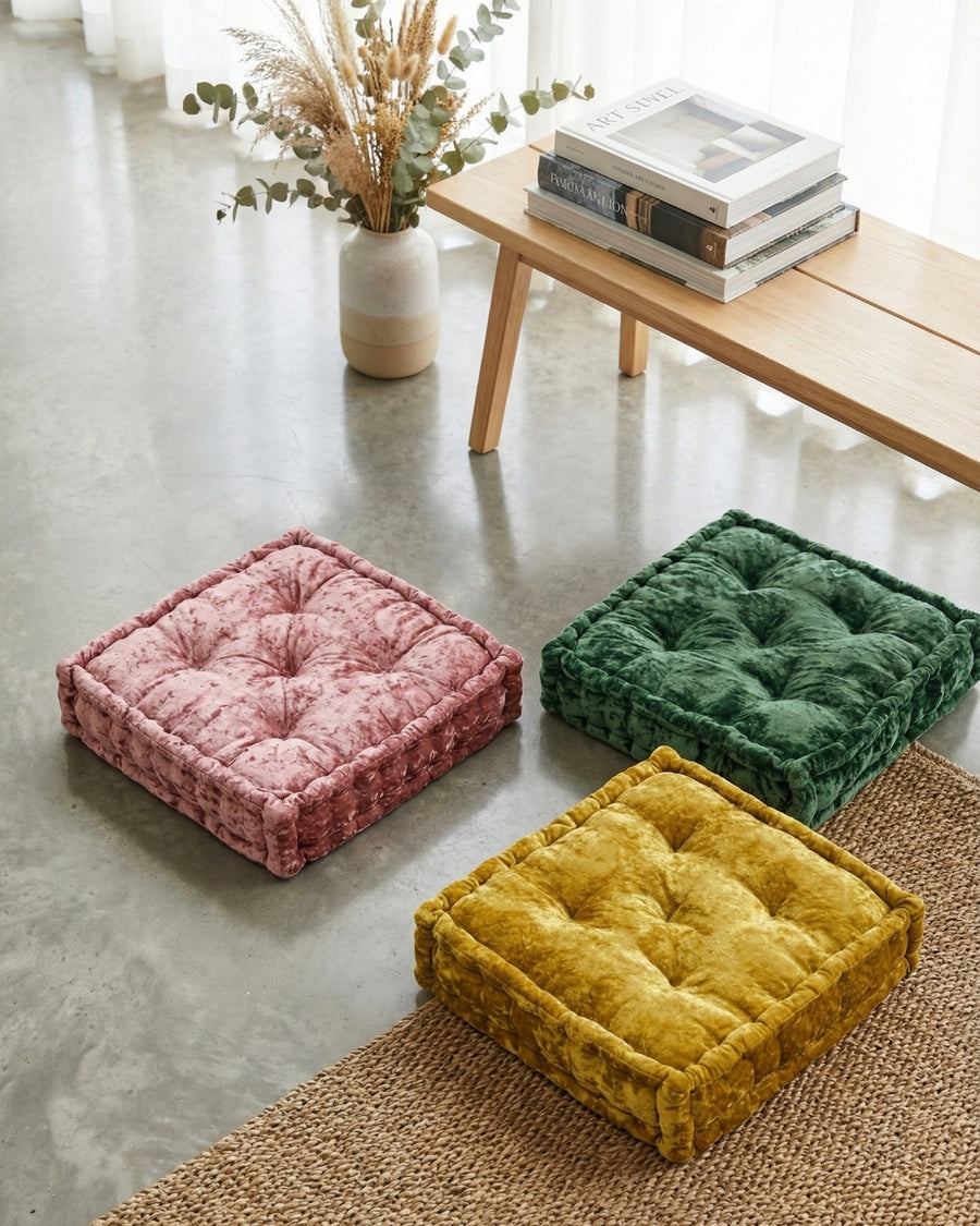 Green Velvet Haven Floor cushion