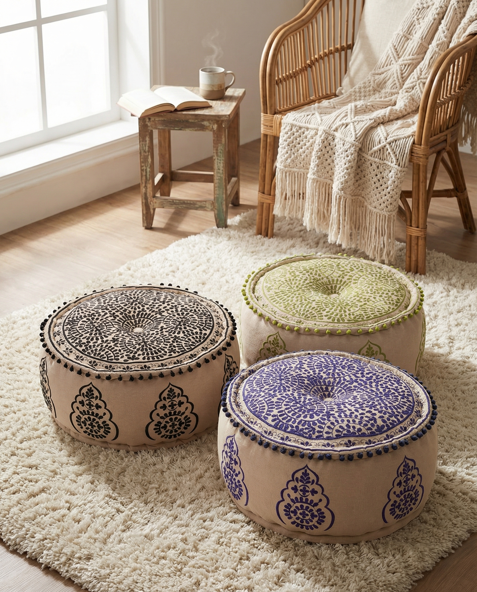 Black Euphoria Ottoman pouf