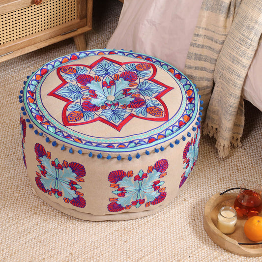 Purple Flower Fantasy Ottoman pouf