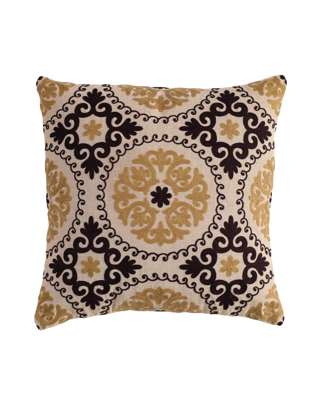 Gold Suzani Throw Pillow
