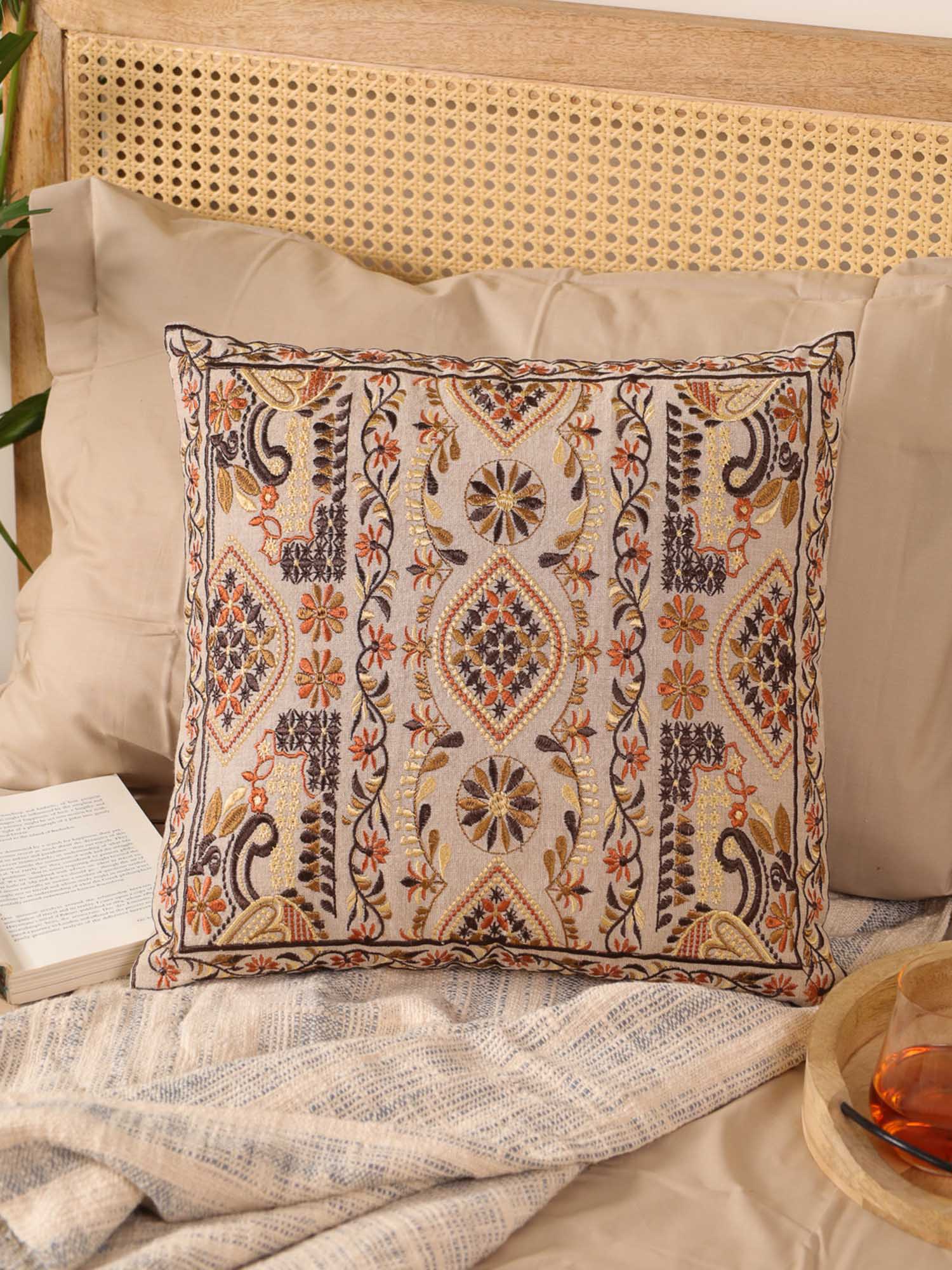 Brown Heritage Heirloom Throw Pillow