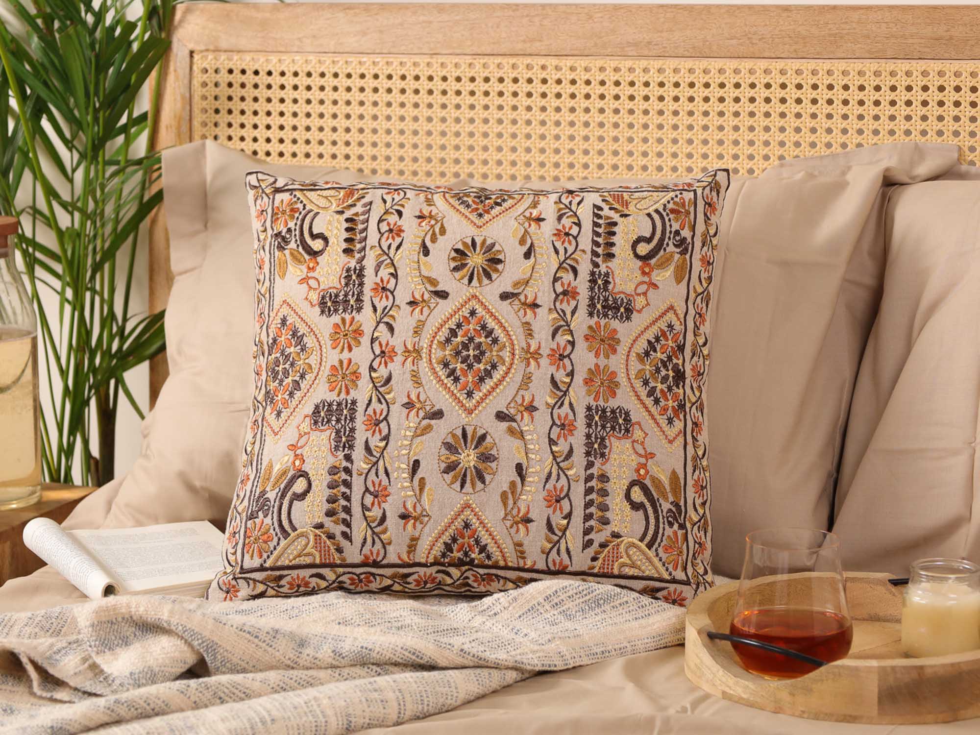 Brown Heritage Heirloom Throw Pillow