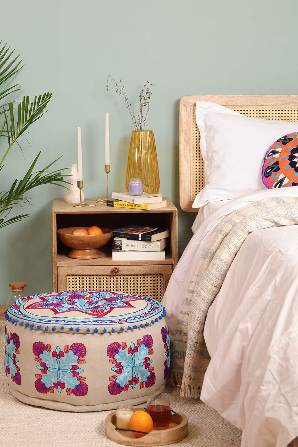 Purple Flower Fantasy Ottoman pouf