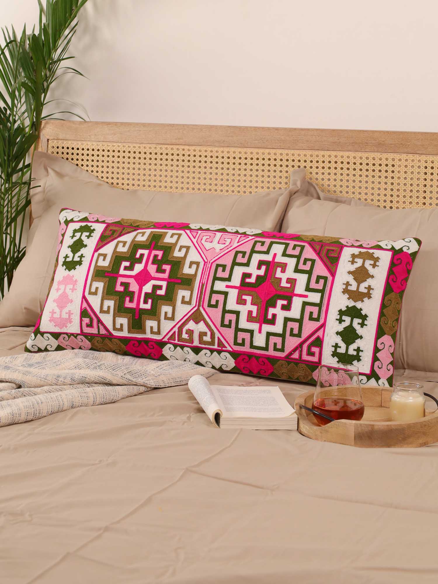 Beige Nomad Nest Long Pillow Cover