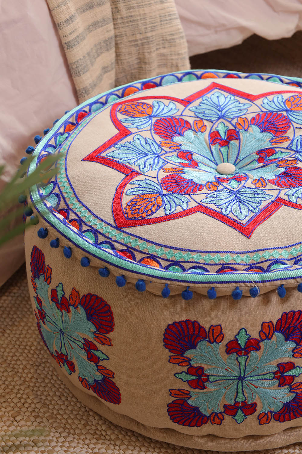 Purple Flower Fantasy Ottoman pouf