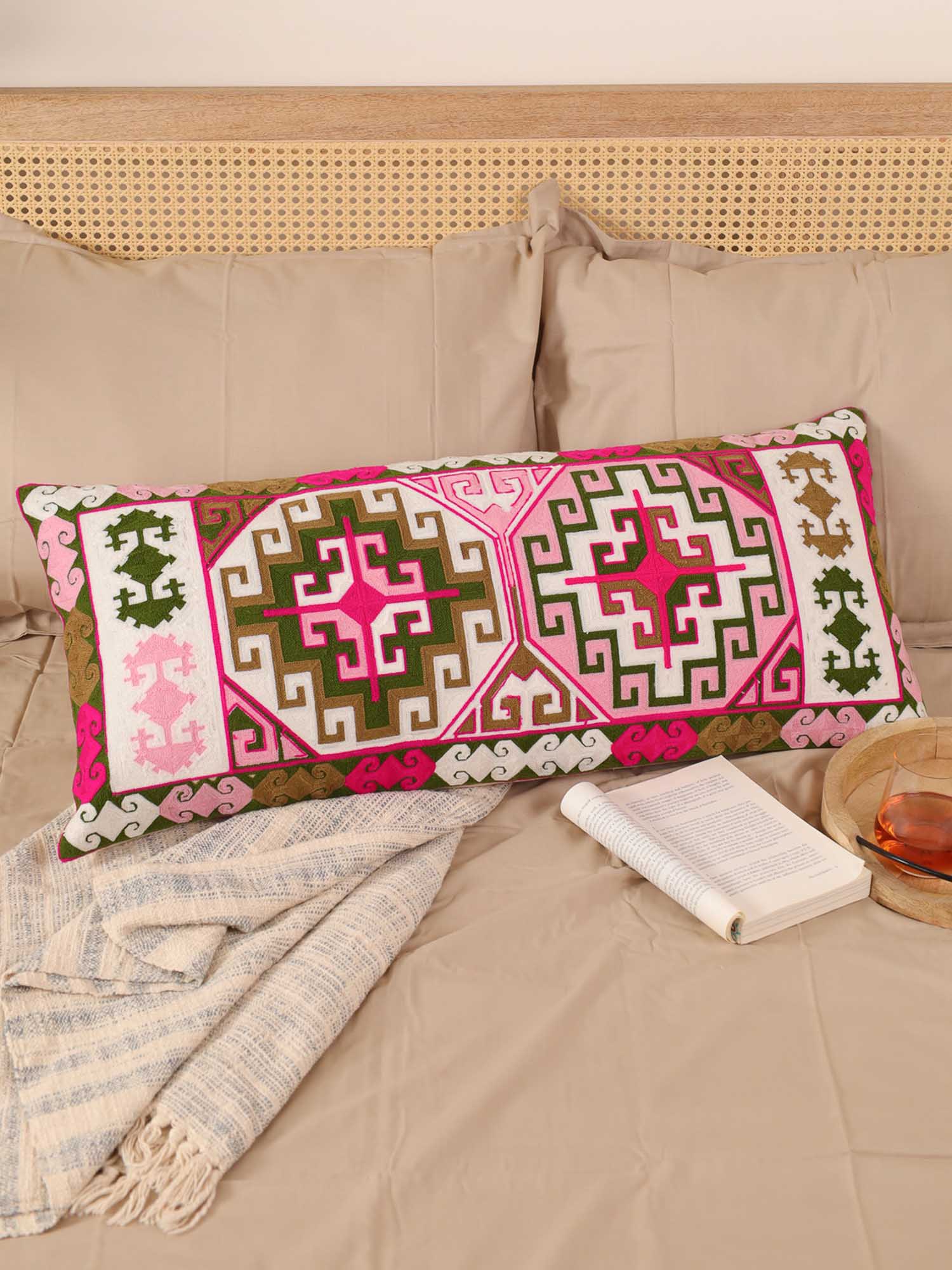 Beige Nomad Nest Long Pillow Cover