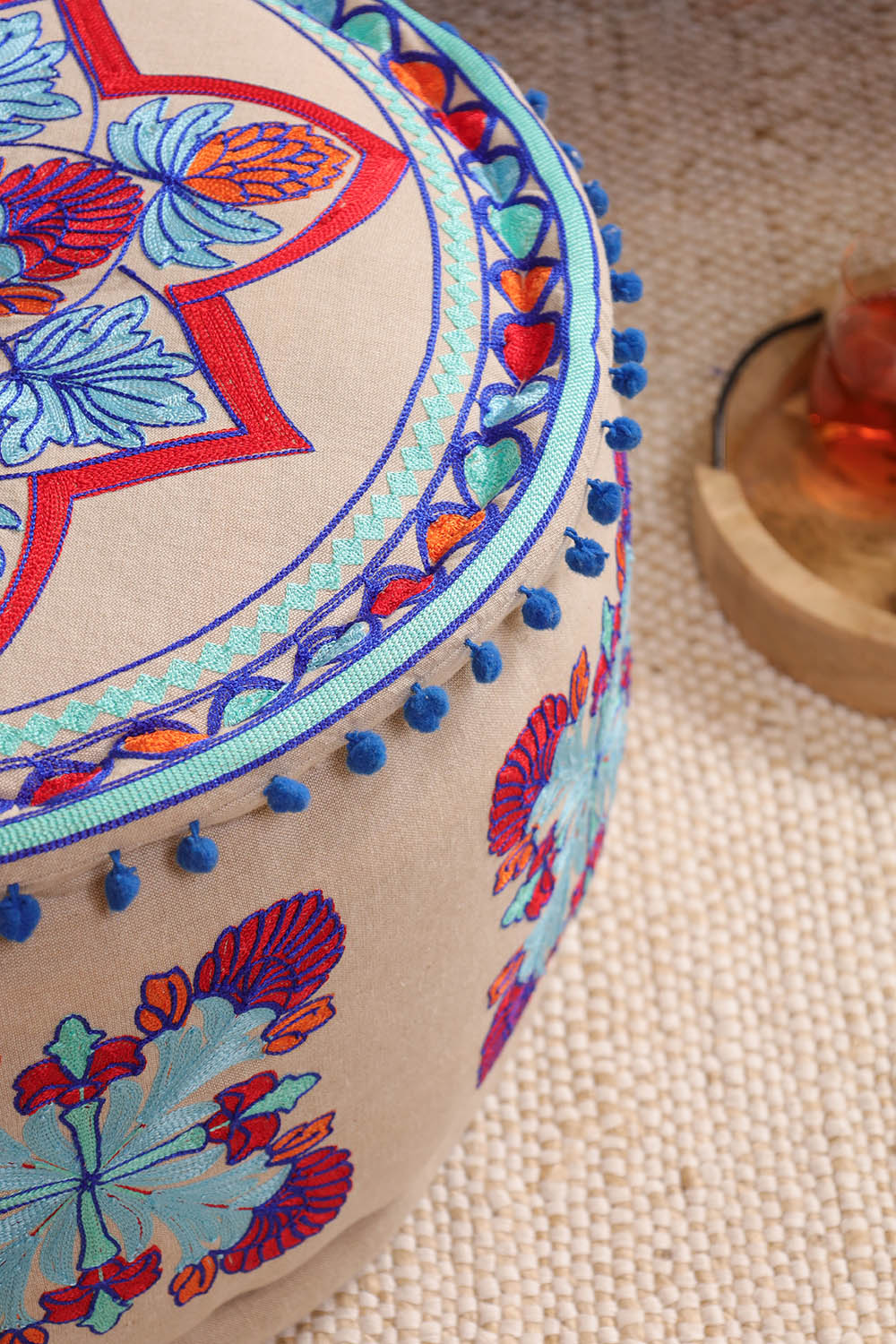 Purple Flower Fantasy Ottoman pouf