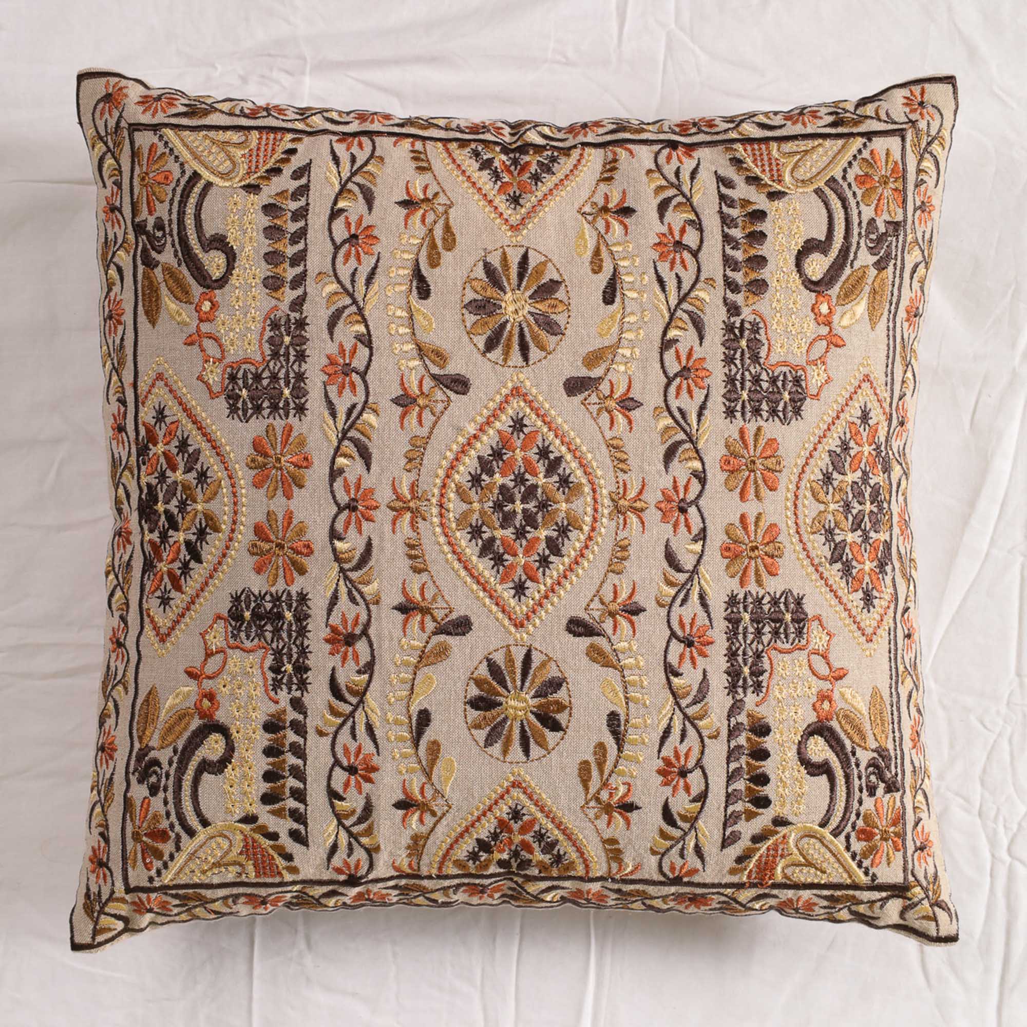 Brown Heritage Heirloom Throw Pillow