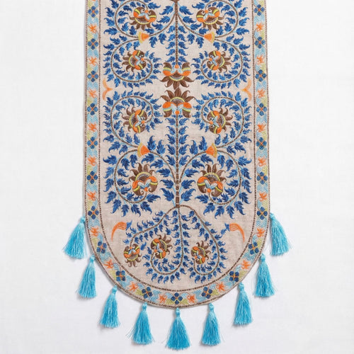 Blue Wildflower Table Runner
