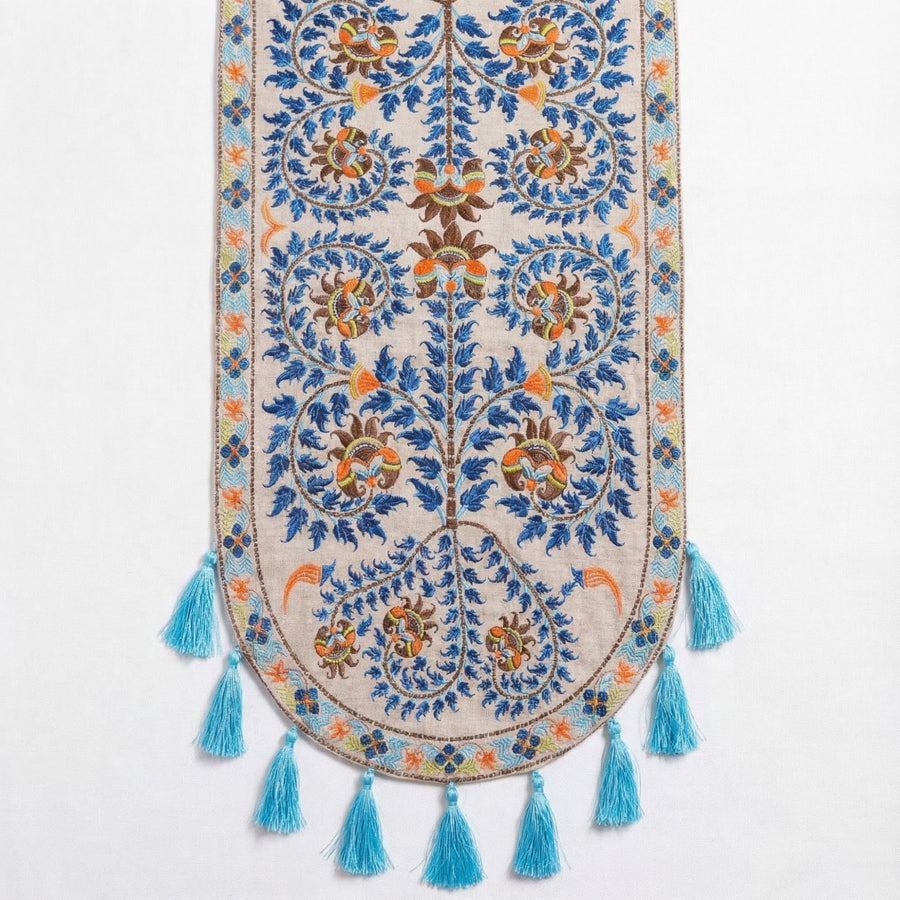 Blue Wildflower Table Runner