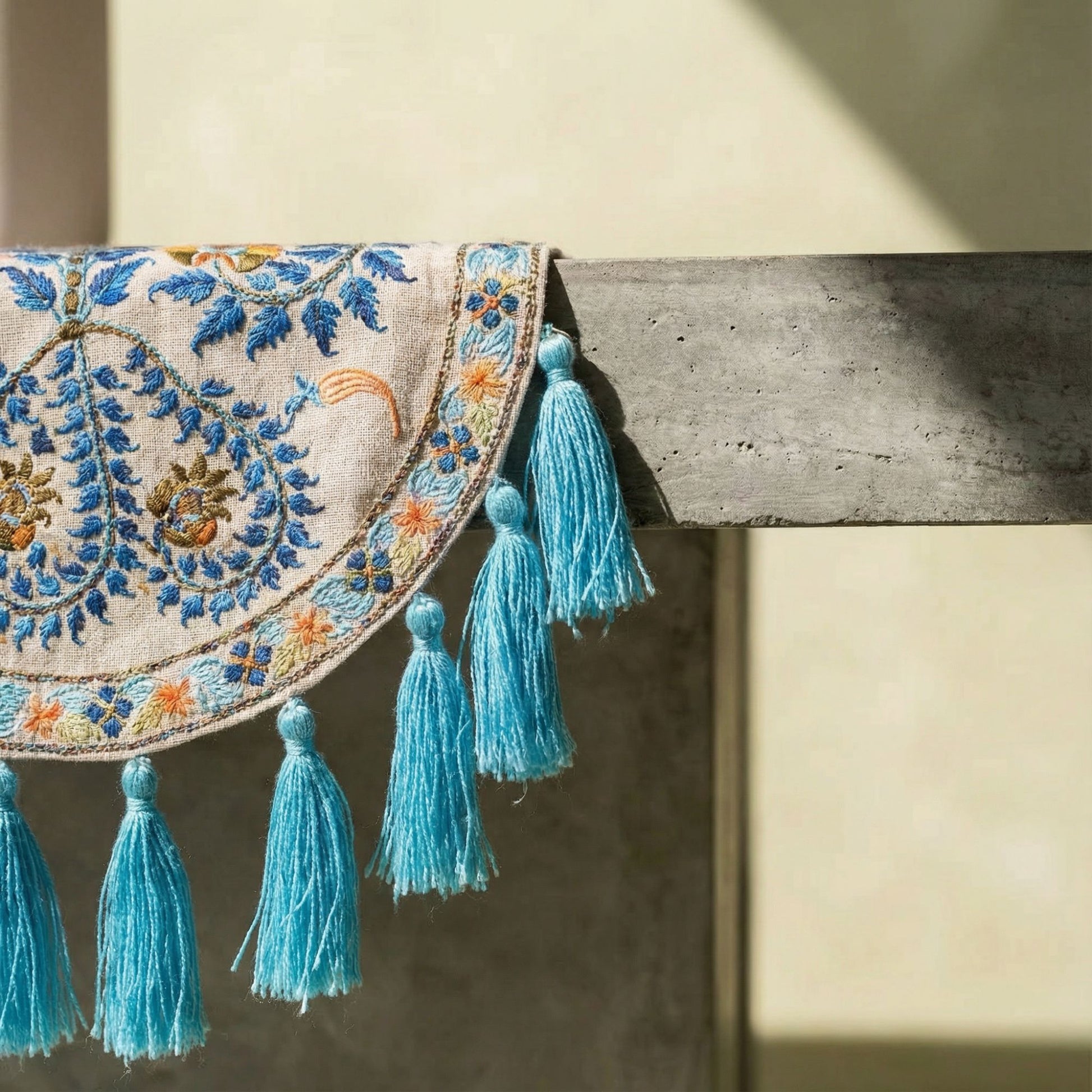 Blue Wildflower Table Runner