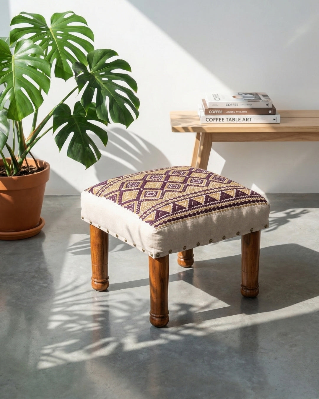 Golden Petal Footstool