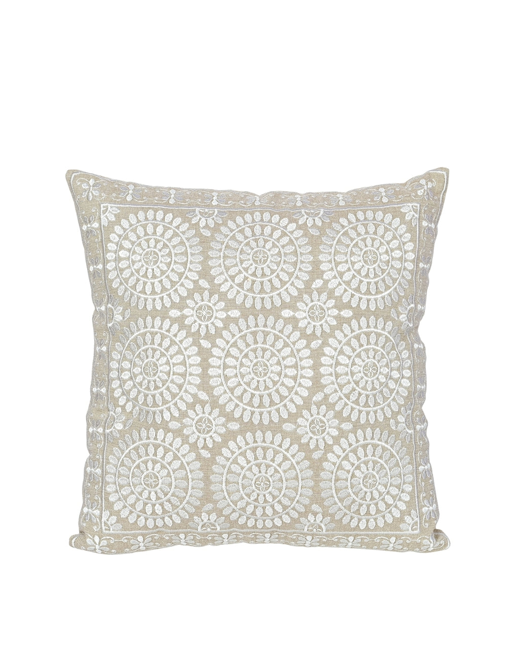 White Geometric Jaipur Throw Pillow Cover