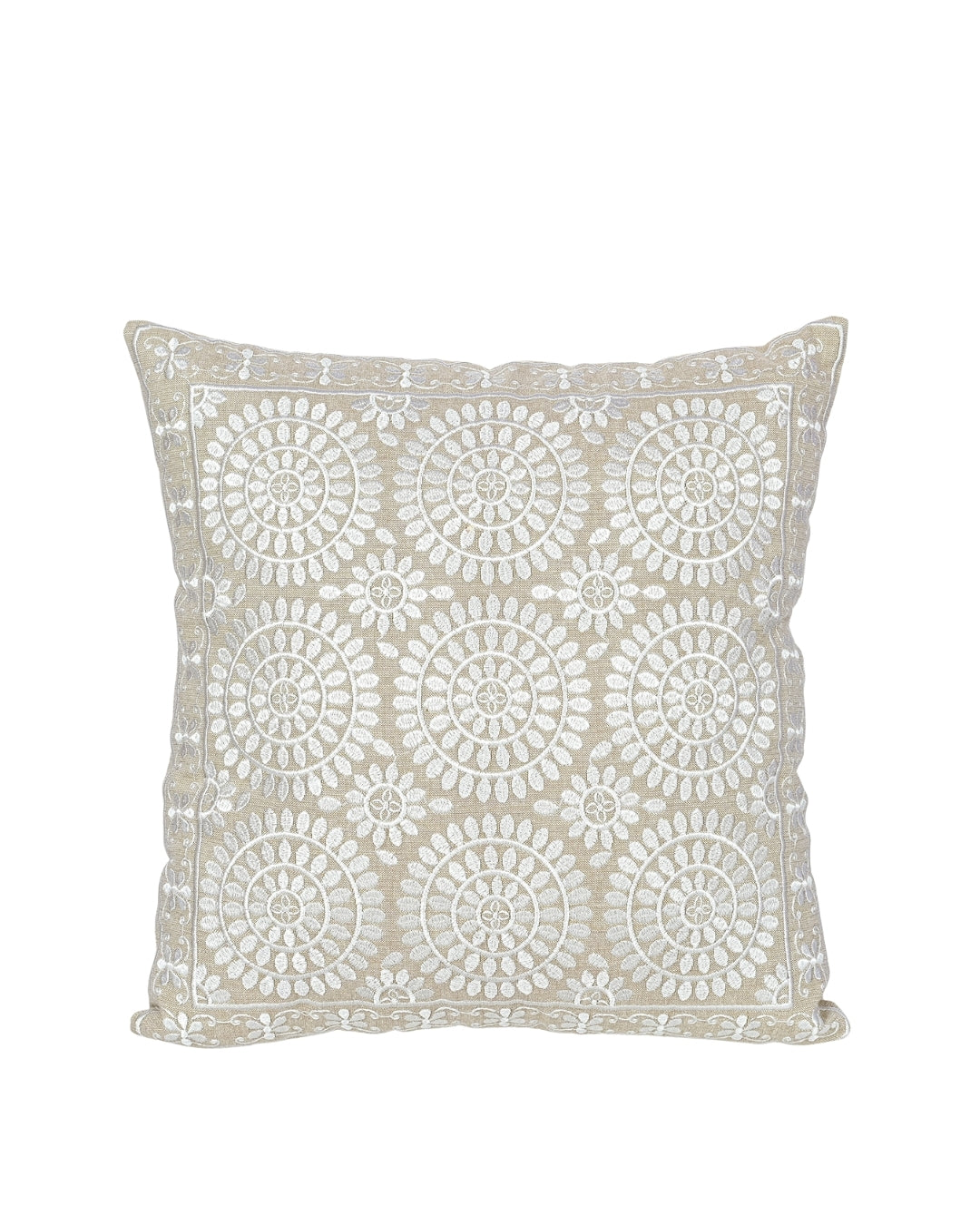White Geometric Jaipur Throw Pillow Cover