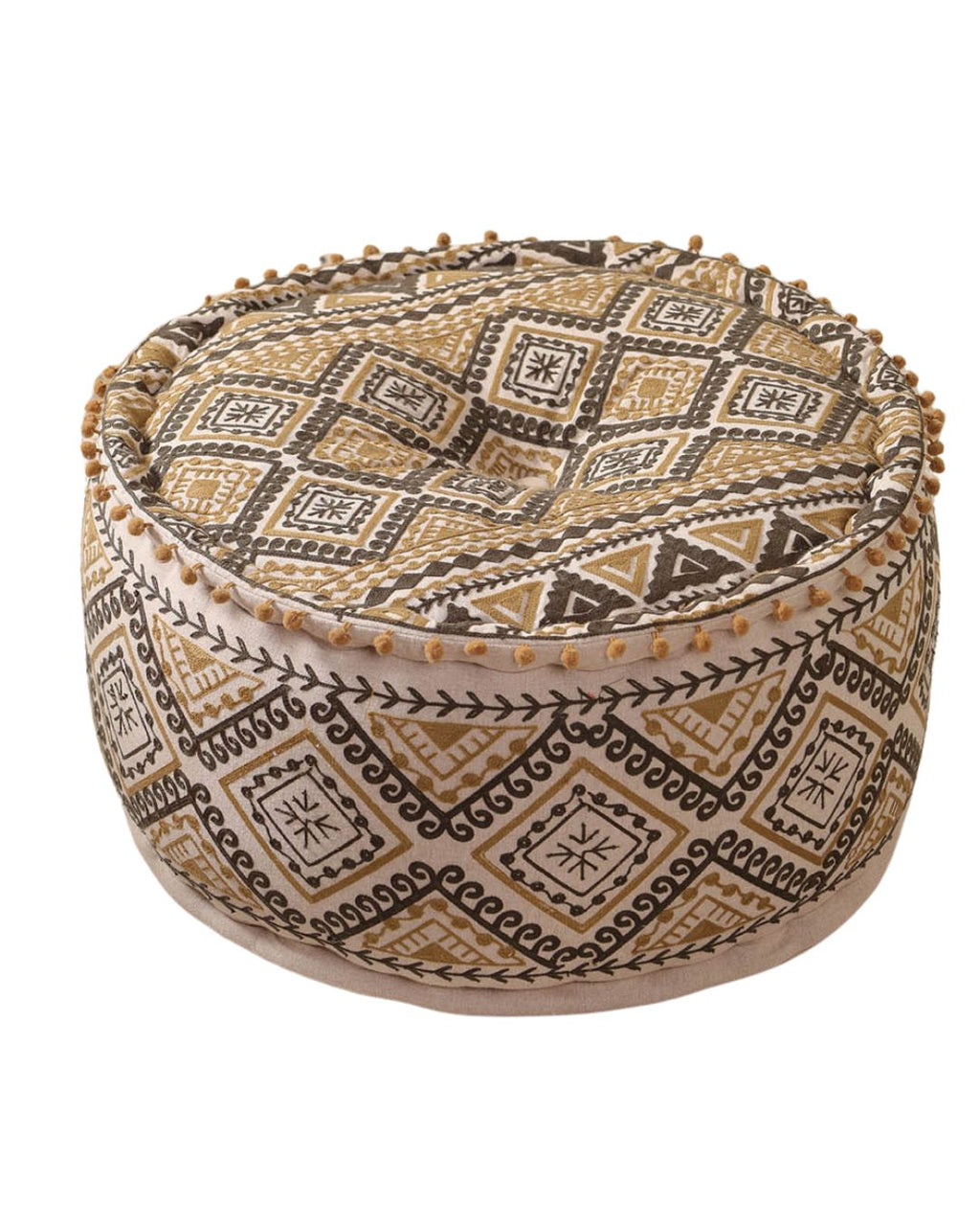 Golden Petal Ottoman Pouf