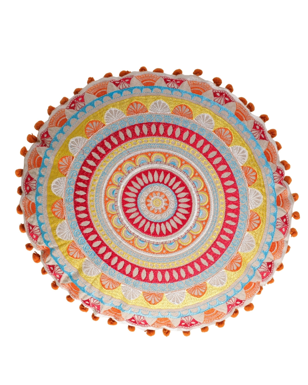 Yellow Geometric Gathering Floor Cushion Cover