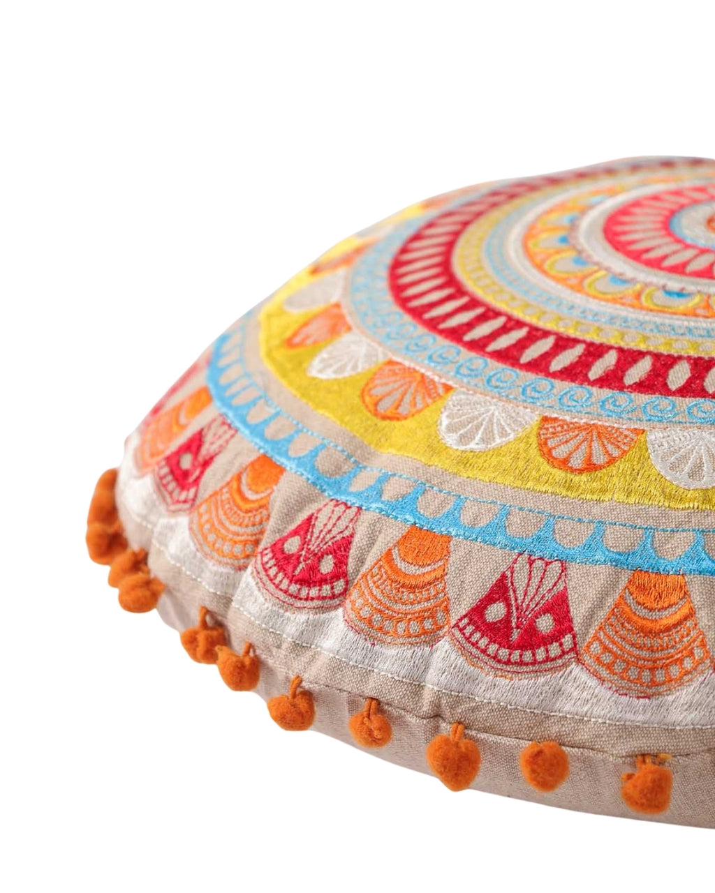 Yellow Geometric Gathering Floor Cushion Cover