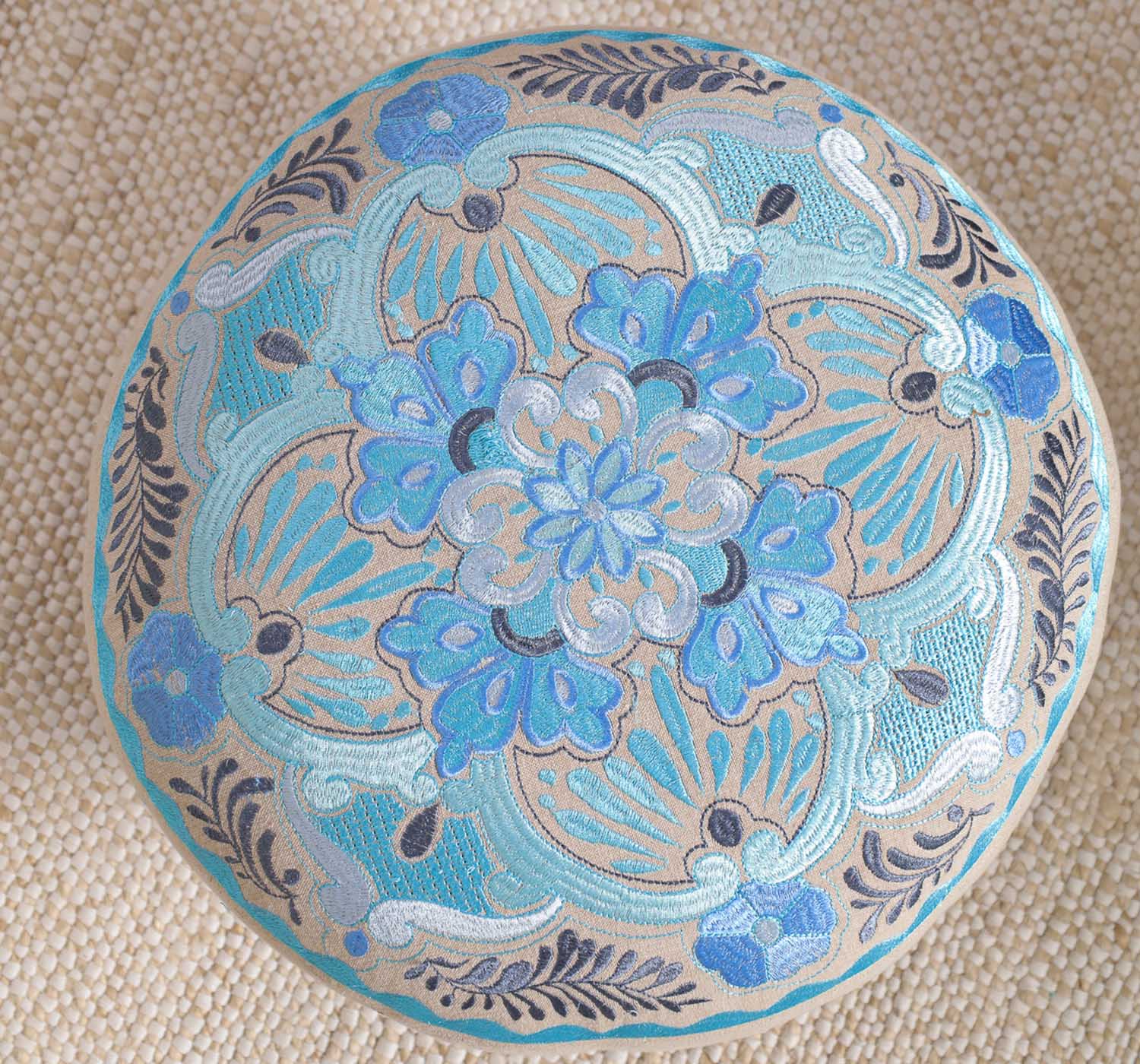 Blue Whimsical Footstool