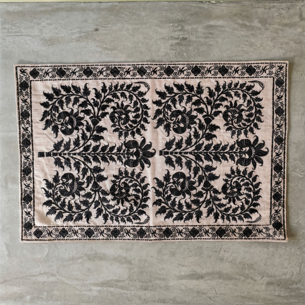 Black Wildflower Placemat