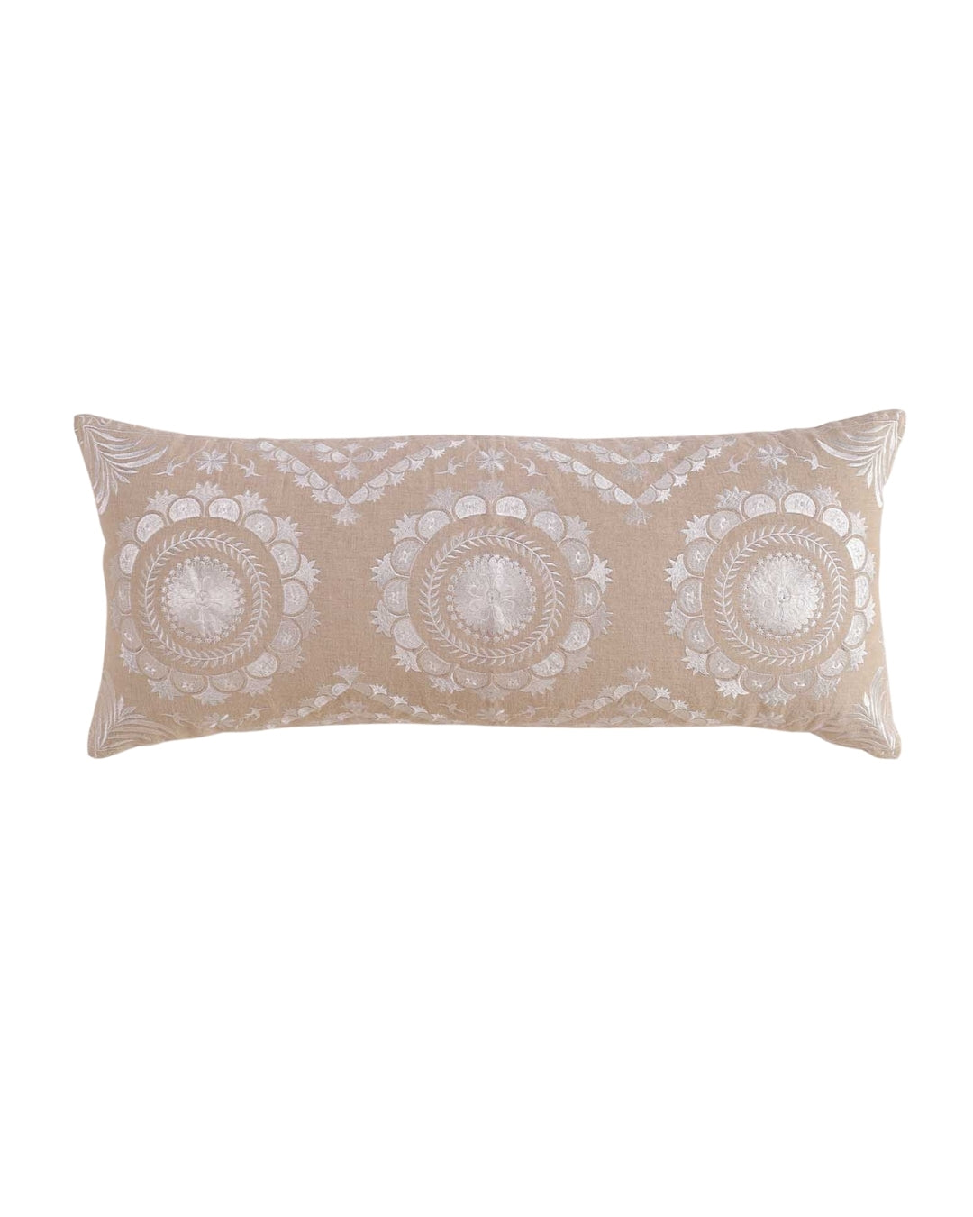 White Mandala Magic Long Pillow