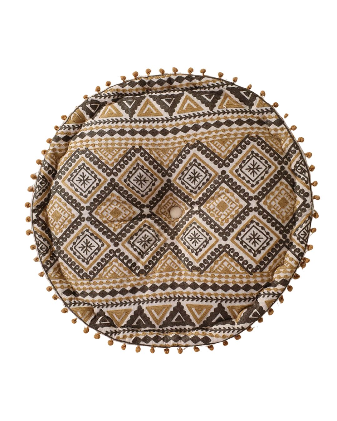 Golden Petal Ottoman Pouf