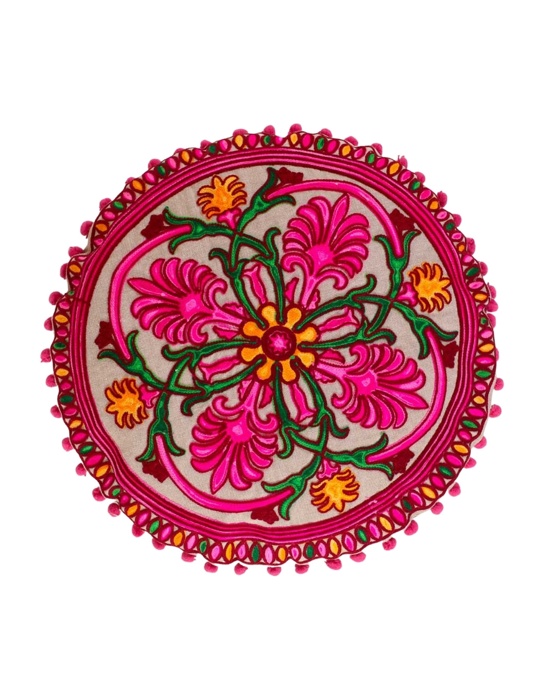 Blushing Rose Pom Pom Pillow