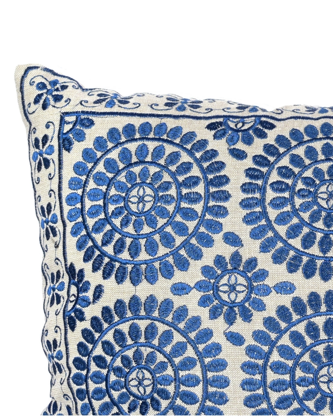 Blue Geometric Jaipur Throw Pillow Cover